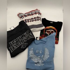 Harley-Davidson Reseller Lot 4 Women’s Various Size Tops Short Sleeve Tank Long